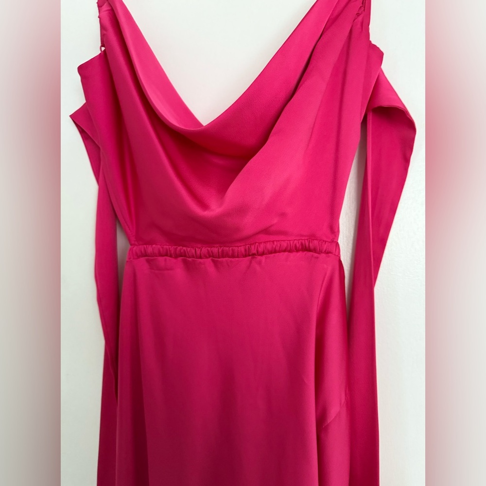 Petal & Pup Hot Pink Satin Maxi Slip Dress - Picture 3 of 6